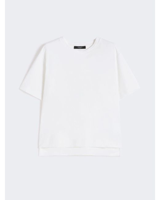 Max Mara Women's White Cotton Jersey Boxy T-Shirt