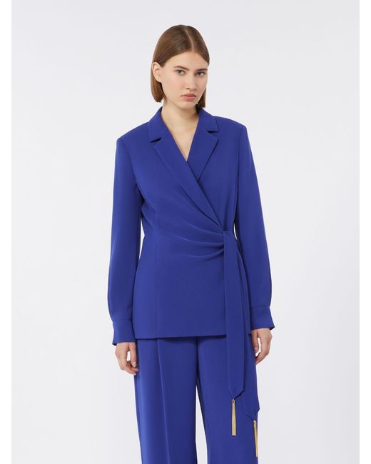 Max Mara Blue Lightweight Cady Jacket