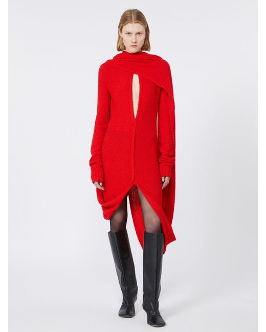 Max Mara Women's Red Boucl Knit Dress Max Mara Women's Red Boucl Knit Dress