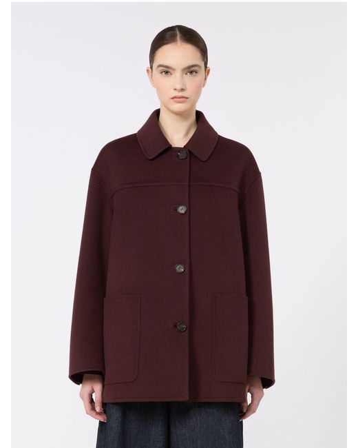 Max Mara Red Wool Drap Short Coat