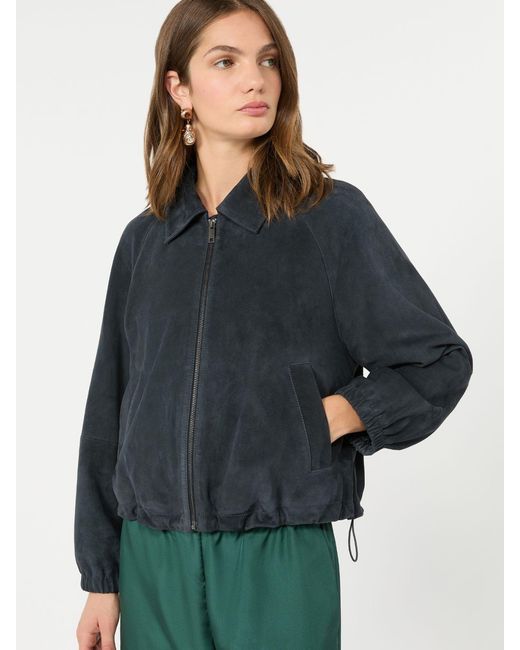 Max Mara Blue Suede Jacket