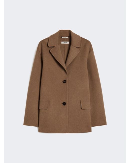Max Mara Brown Single-Breasted Double-Faced Wool Jacket