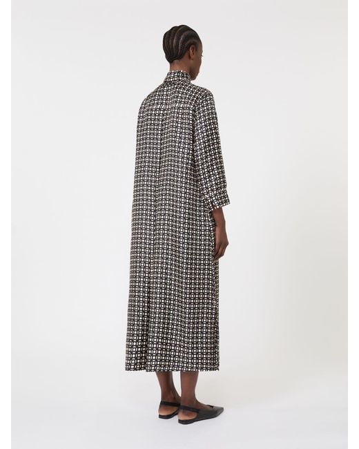 Max Mara Gray Printed Silk Dress