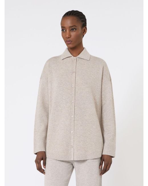 Max Mara White Wool And Cashmere Cardigan