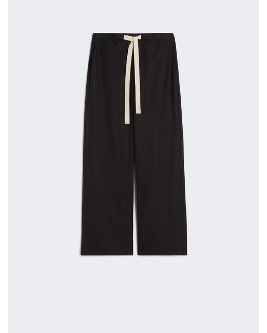 Max Mara Black Cotton Drawstring Trousers