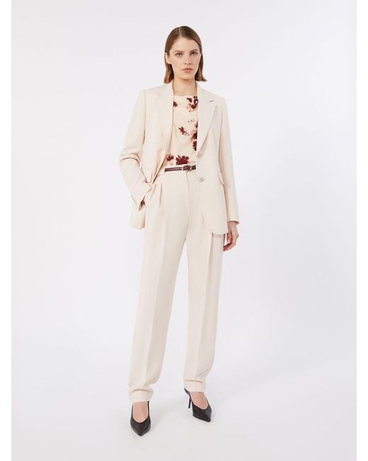 Max Mara White Single-Breasted Cady Blazer