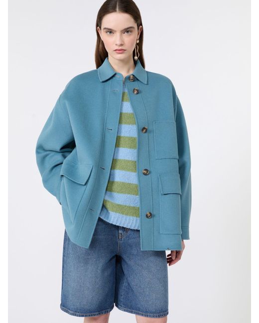 Max Mara Blue Double Wool Jacket