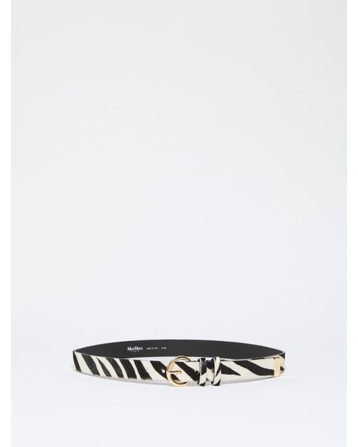Max Mara White Ledergürtel Mit Print