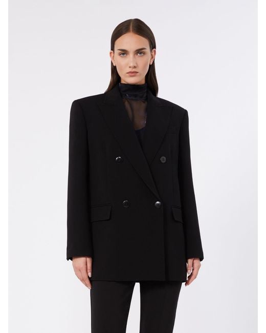 Max Mara Black Double-Breasted Cady Jacket