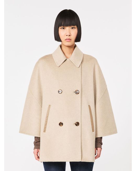Max Mara Natural Double-Breasted Cape