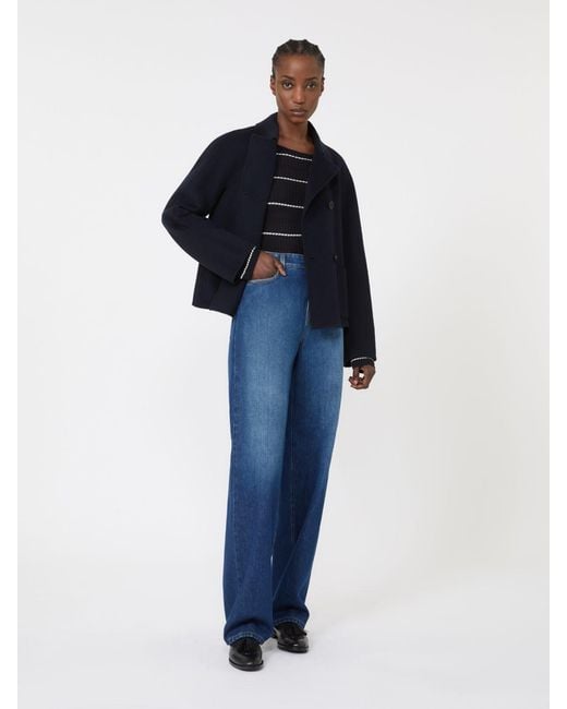 Max Mara Black Schmal Geschnittener Aus Wolle Und Seide