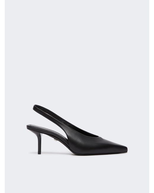 Max Mara White Slingbacks Aus Nappaleder
