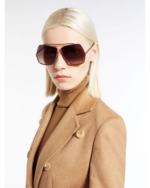 Max Mara Pink Eckige Oversize-Sonnenbrille