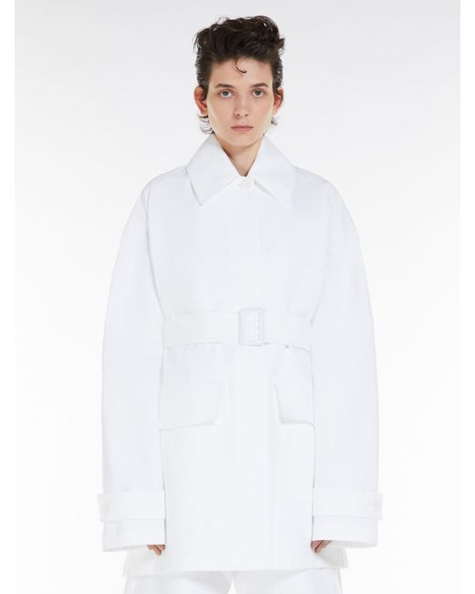 Max Mara Water resistant Cotton Safari Jacket in White Lyst