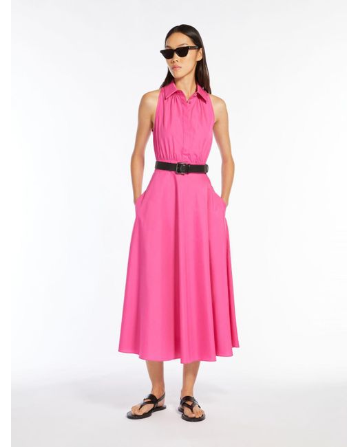 Max Mara Pink Cotton Poplin Polo Dress