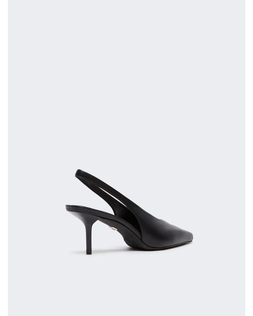 Max Mara White Slingbacks Aus Nappaleder