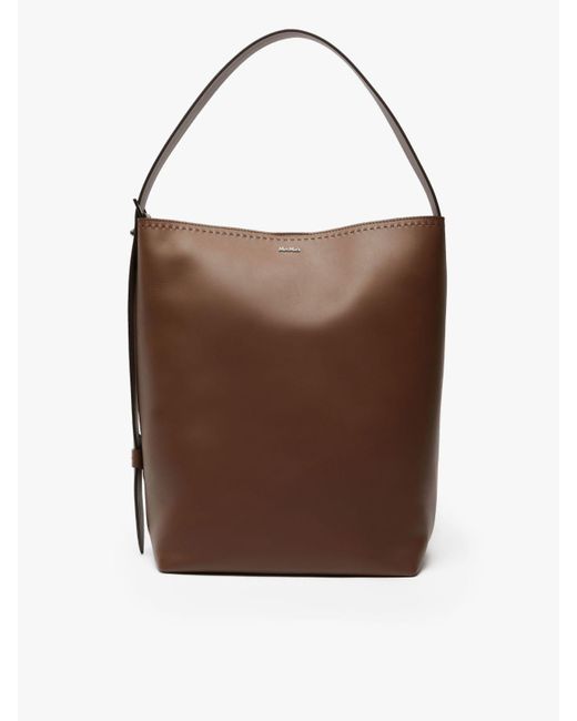 Max Mara Brown Medium Leather Archetipo Shopping Bag