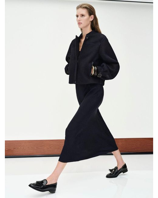 Max Mara Blue Technical Mesh Boxy Jacket