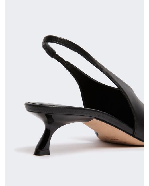 Max Mara White Nappa Leather Slingbacks
