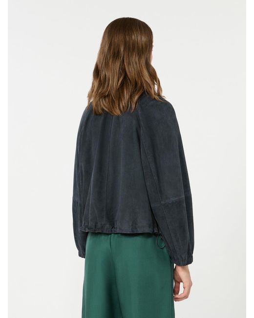 Max Mara Blue Suede Jacket