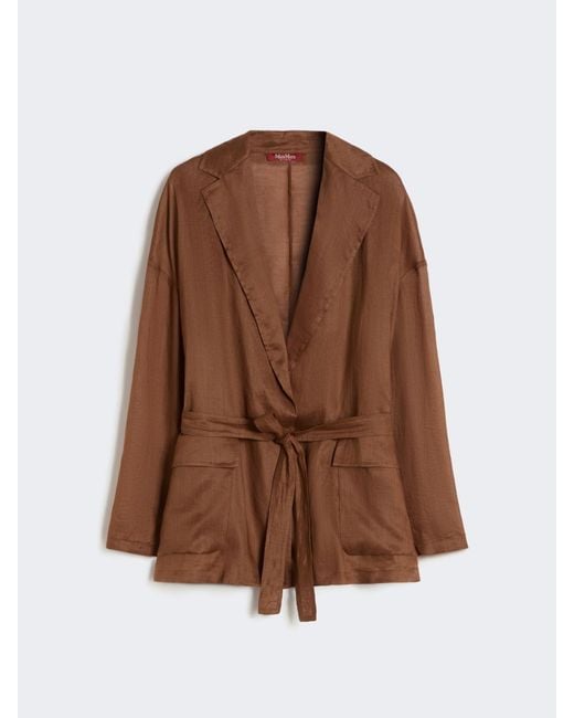 Max Mara Brown Ramie Canvas Jacket