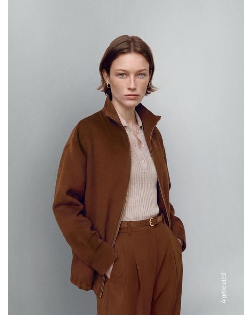 Max Mara Brown Oversize-Mantel Aus Wolle, Kaschmir Und Seide