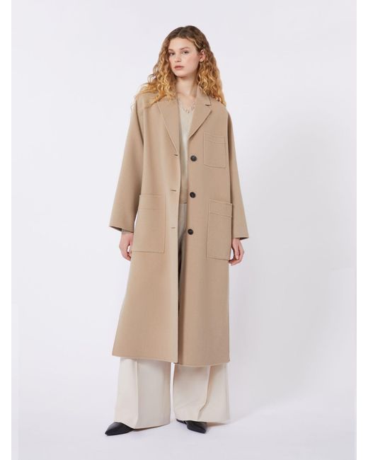 Max Mara Natural Double-Faced Wool-Blend Coat