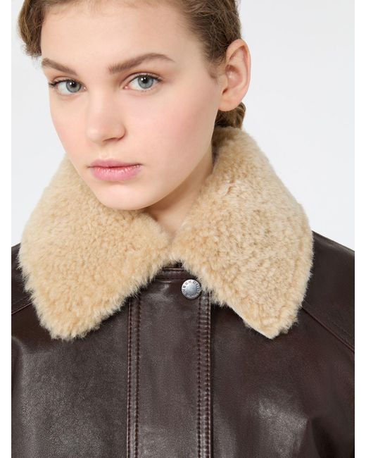 Max Mara Brown Aviator Jacket