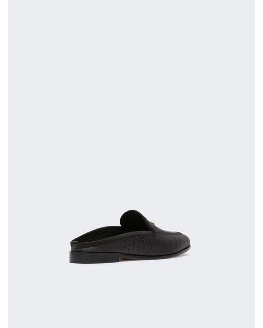 Max Mara White Raffia-Effect Canvas Mules