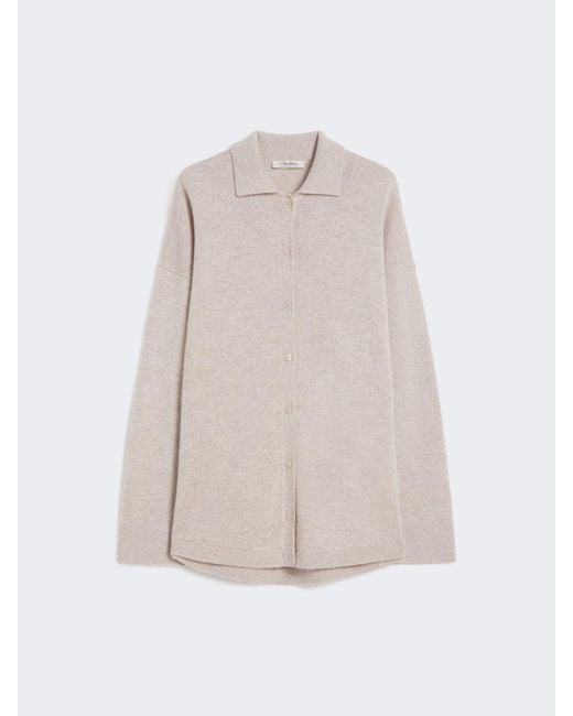 Max Mara White Wool And Cashmere Cardigan