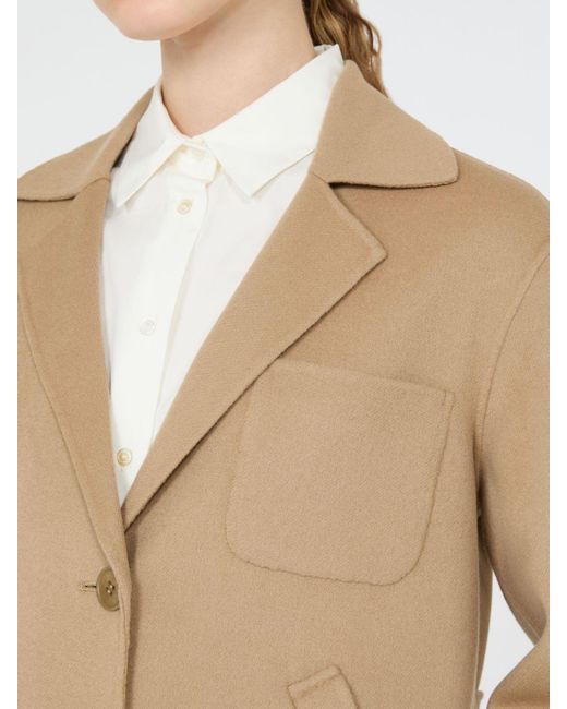 Max Mara Natural Double Wool Cropped Jacket