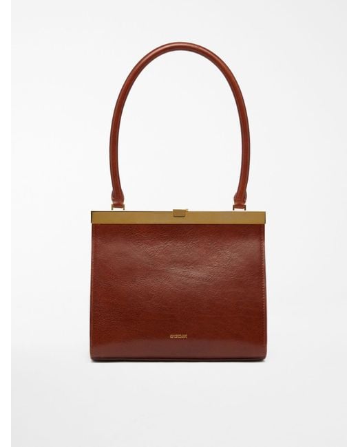 Max Mara Red Medium Leather Lizzie Bag