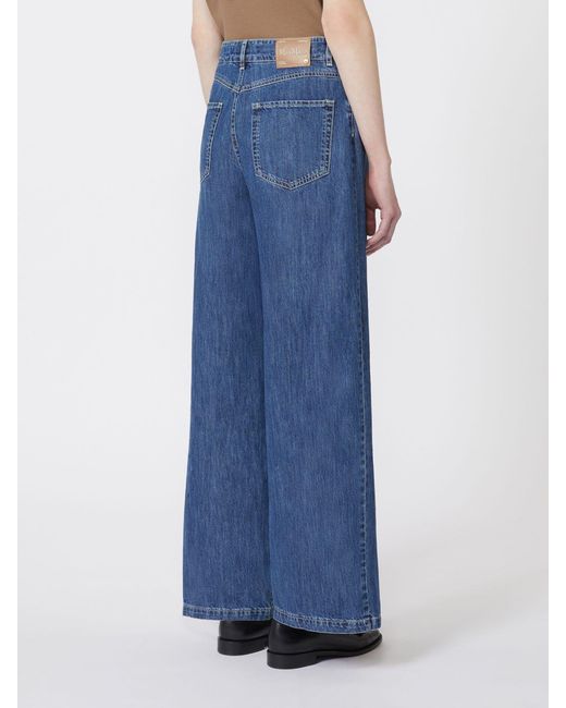 Vaqueros De Pernera Ancha De Denim Max Mara de color Blue