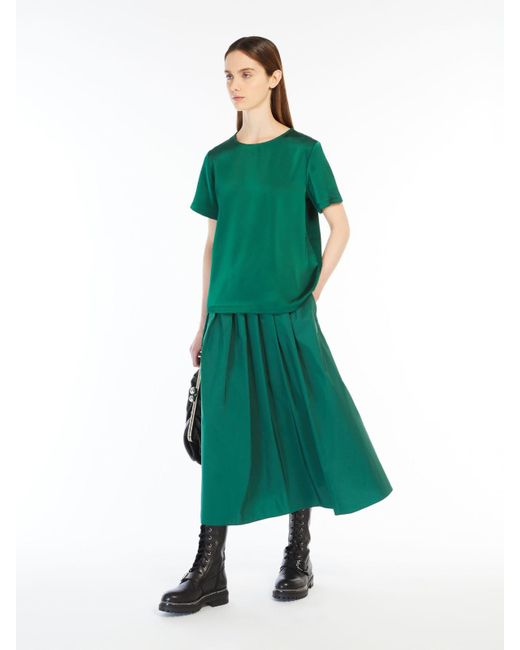Max Mara Green Full Taffeta Skirt