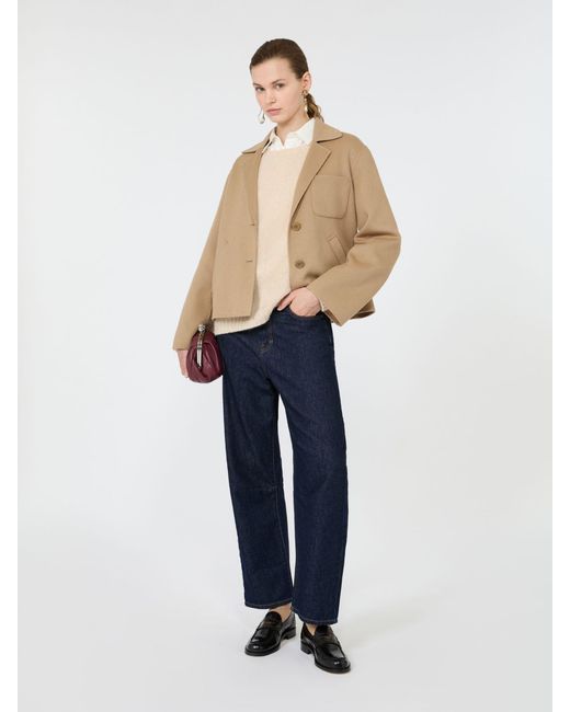 Max Mara Natural Double Wool Cropped Jacket