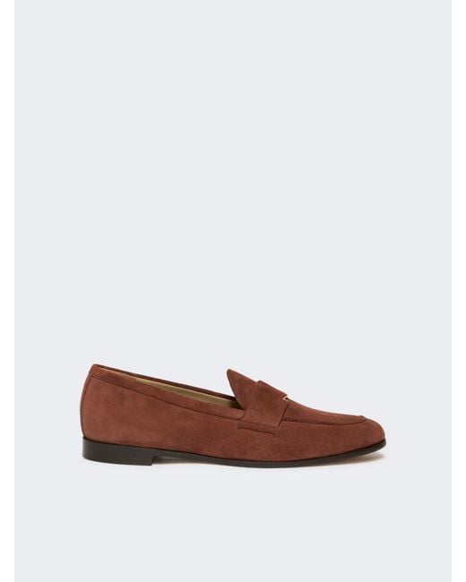 Max Mara Brown Suede Moccasins