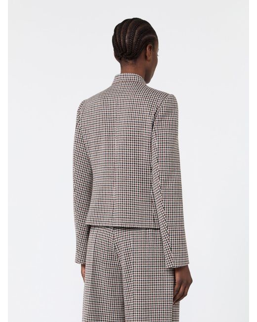 Max Mara White Slim Houndstooth Jersey Jacket