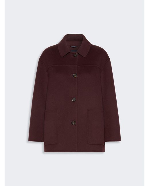 Max Mara Red Wool Drap Short Coat