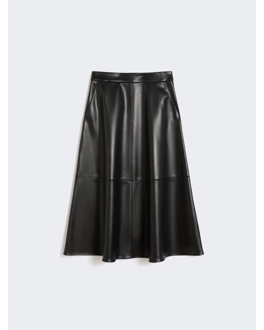 Max Mara Black Coated Fabric Skirt