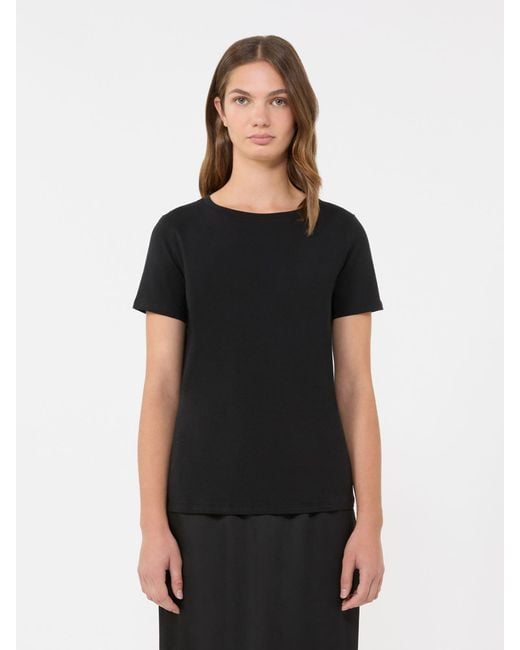 Max Mara Black Basic Cotton Jersey T-Shirt