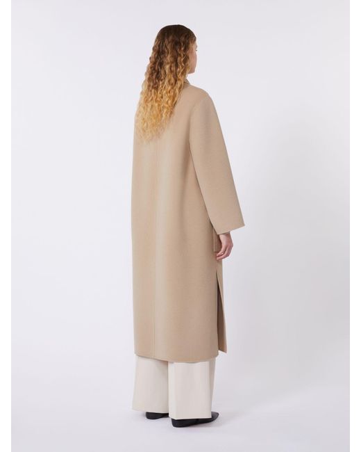 Max Mara Natural Double-Faced Wool-Blend Coat