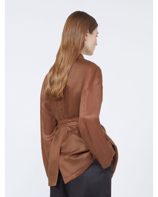 Max Mara Brown Ramie Canvas Jacket