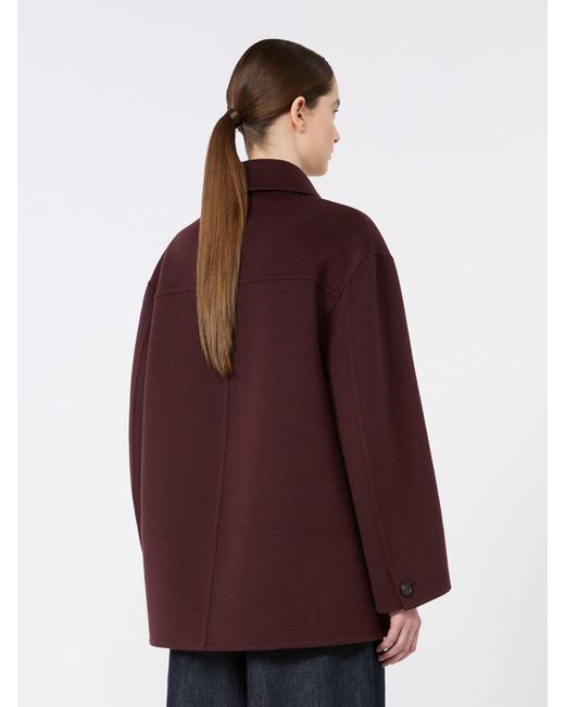 Max Mara Red Wool Drap Short Coat