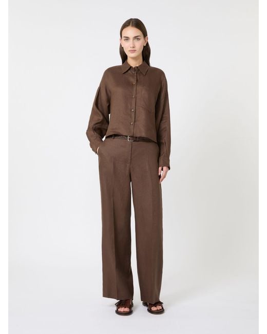 Max Mara Brown Linen Canvas Jacket