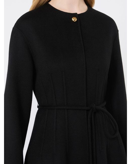 Max Mara Black Redingote-Mantel Aus Wolle, Kaschmir Und Seide