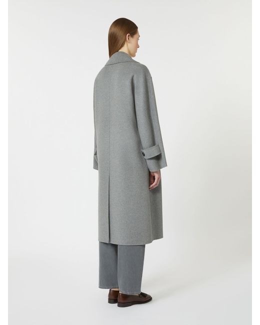 Max Mara Gray Single-Breasted Wool Coat