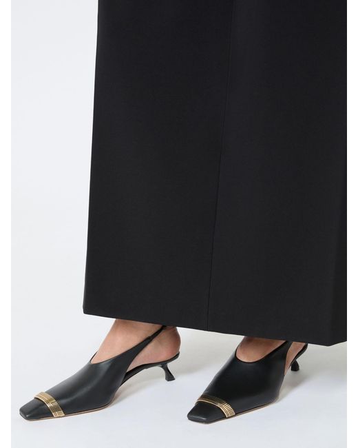 Max Mara White Nappa Leather Slingbacks