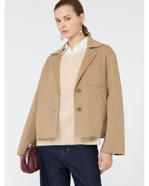 Max Mara Natural Double Wool Cropped Jacket