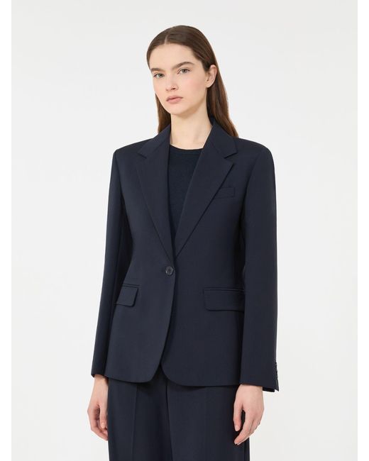 Max Mara Blue Stretch Wool Blazer