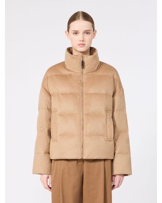 Max Mara Natural Reversible Camel Drap Puffer Jacket
